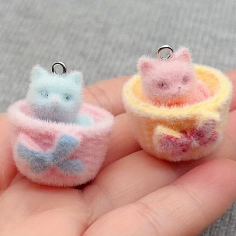 Resin Art Engagement - 4 adet 3D peluş reçine kedi