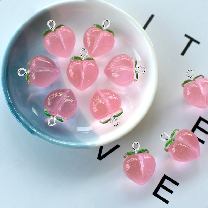 Resin Art Engagement - 10 adet yeni şeffaf şeftali düz