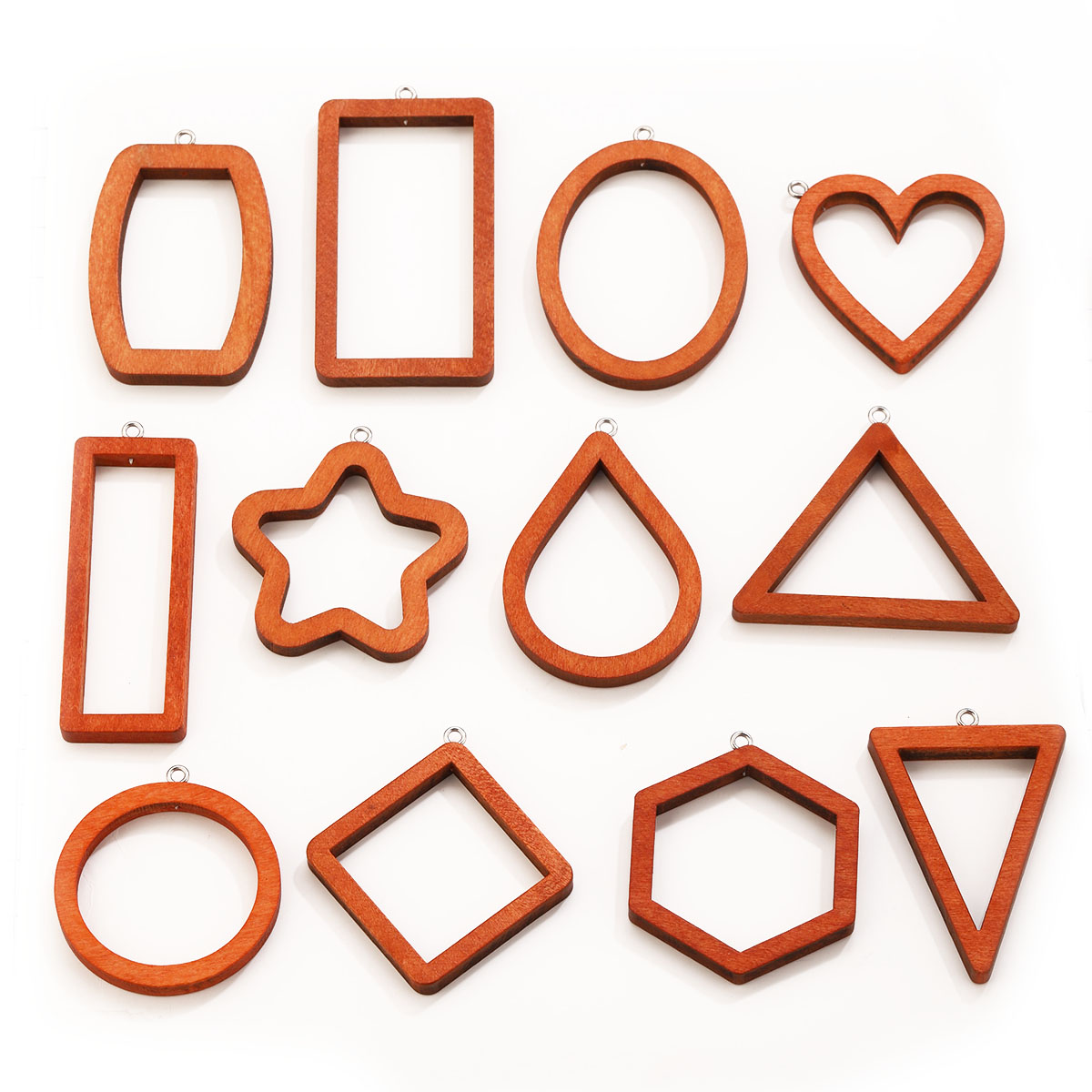 Resin Art Engagement - 10 adet üçgen dikdörtgen ahşap geometrik