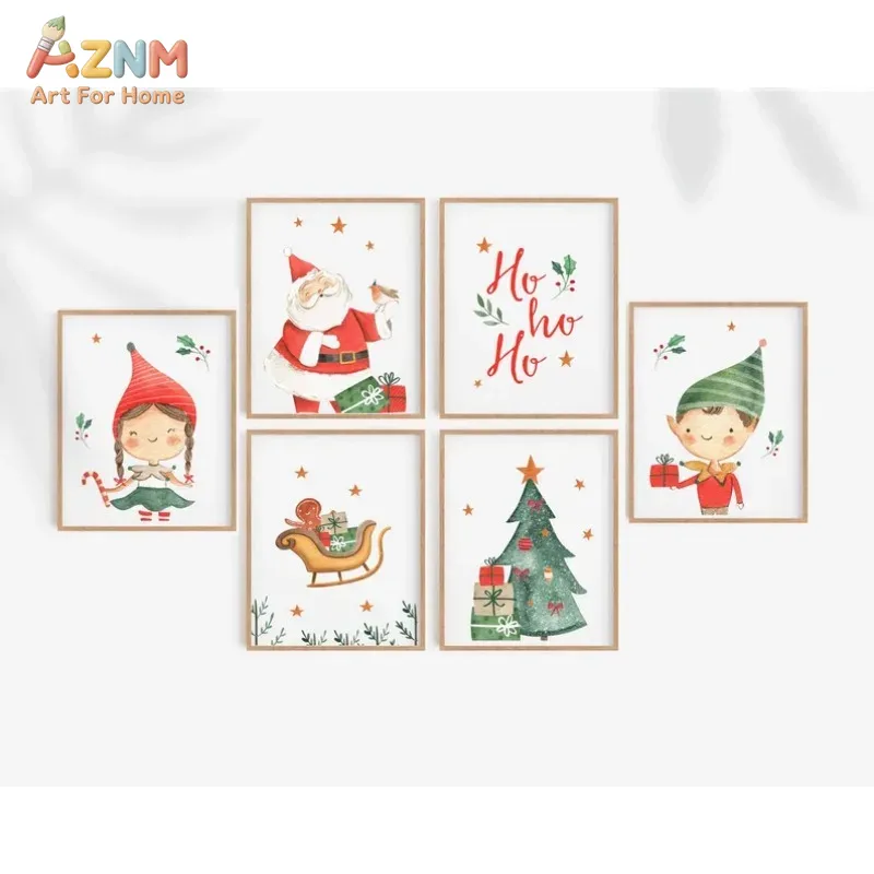 Xmas Resin Art - AZNM Suluboya Sevimli Noel Elfi Noel