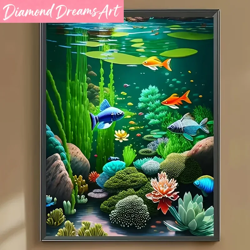 Resin Art For Beginner - Çerçevesiz, Elmas Sanat Resmi Sualtı Dünyası