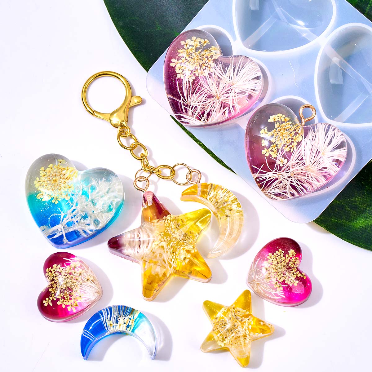 Kalp Yıldız Ay Kolye silikon k - Resin Art Epoxy incelemesi ve fiyatı