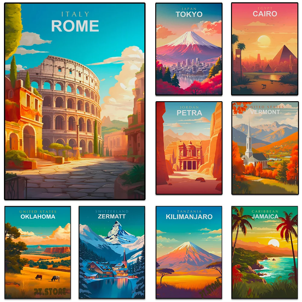 Dünya Seyahat Şehirleri Poster - Resin Art World incelemesi ve fiyatı